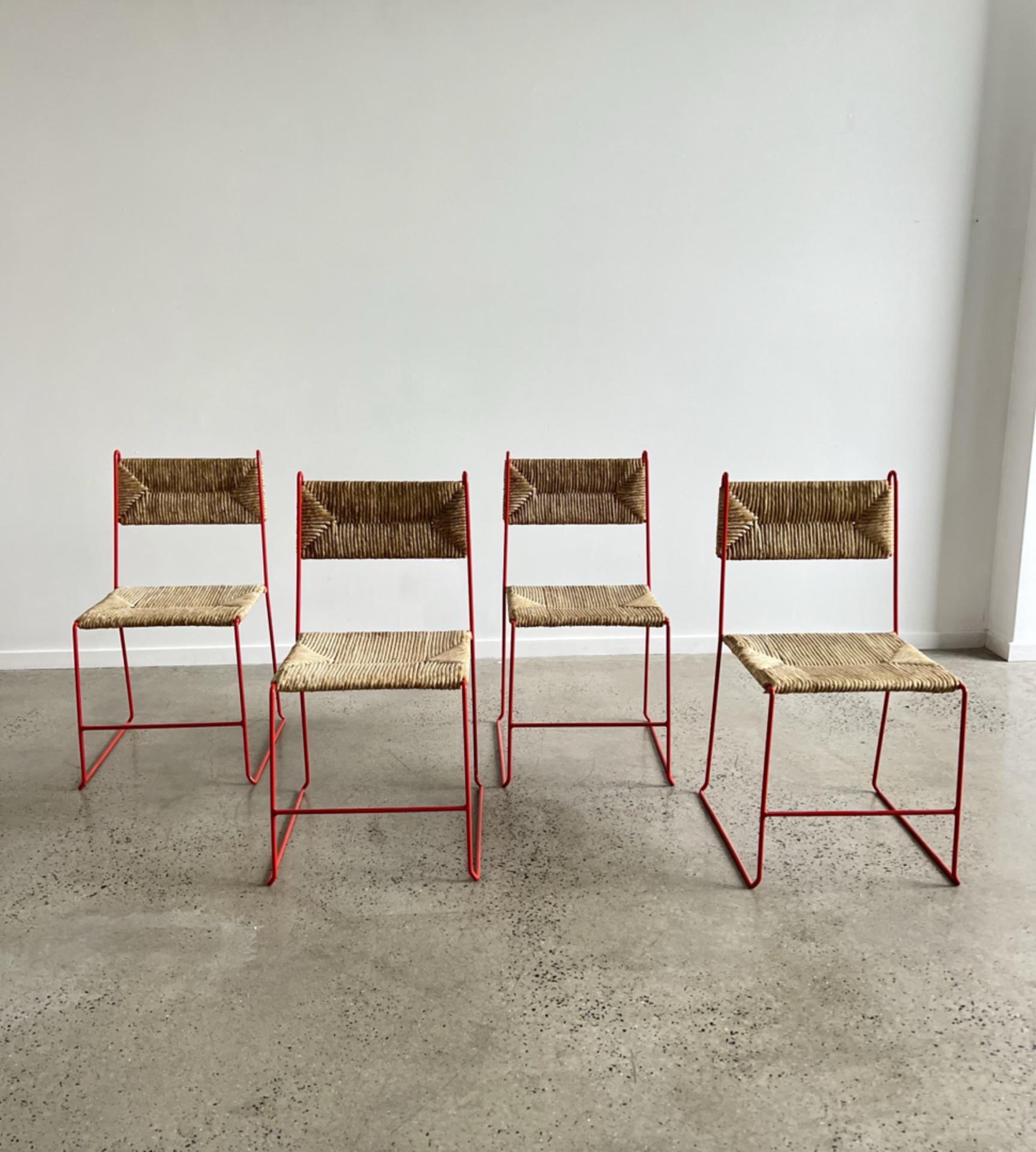 Set off Four French Dining Chairs by Pirelli Atelier  5