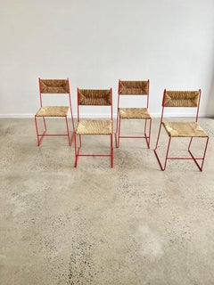 Set off Four French Dining Chairs by Pirelli Atelier