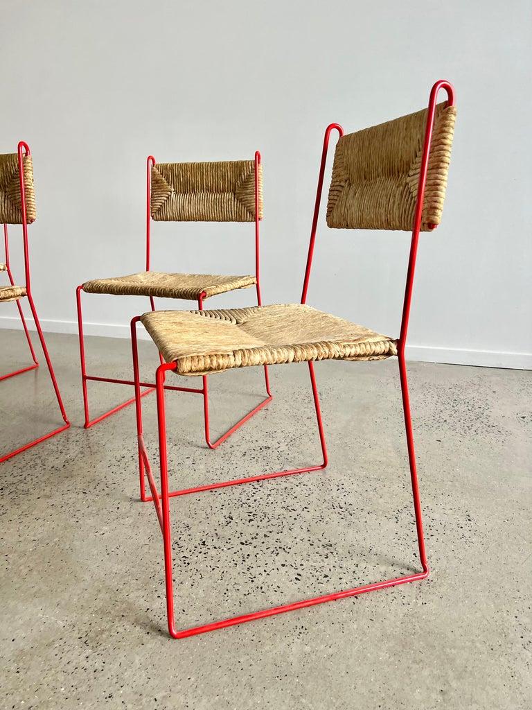 Set off Four French Dining Chairs by Pirelli Atelier  In Good Condition For Sale In Byron Bay, NSW