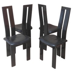 Juego de cuatro sillas de comedor postmodernas de Pietro Constantini para ELLO Italia años 70