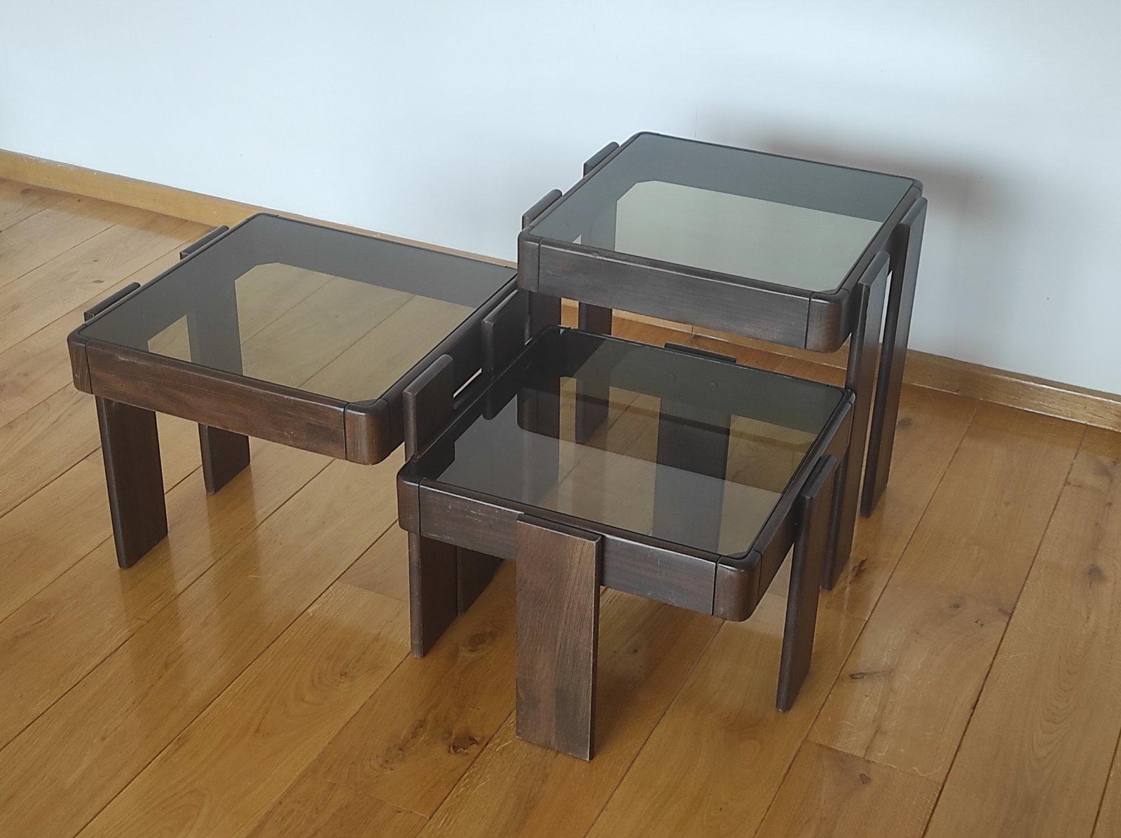 Slovenian Set Off Gianfranco Frattini Nesting Modular Coffee Table 1960s
