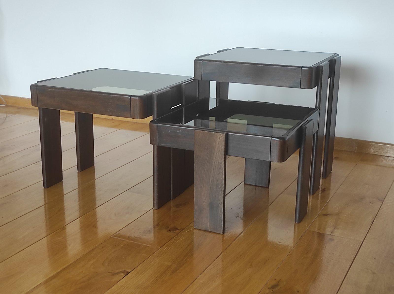 Mid-20th Century Set Off Gianfranco Frattini Nesting Modular Coffee Table 1960s