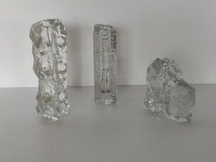 Set di tre vasi in vetro Solifleur Leed svedesi degli anni '70