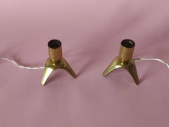 Ensemble de deux lampes de table italiennes en laiton 1950