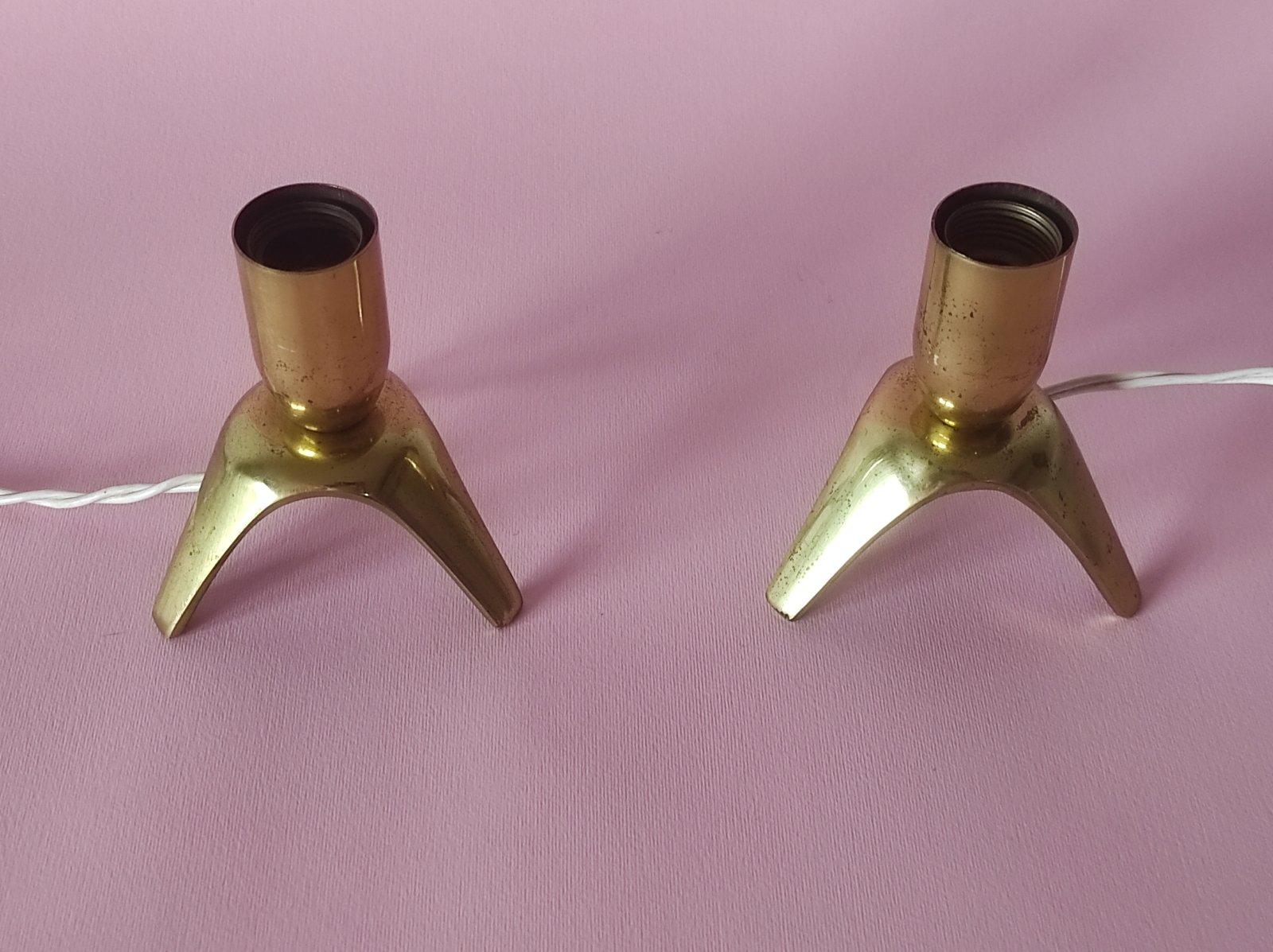 Laiton Ensemble de deux lampes de table italiennes en laiton 1950 en vente