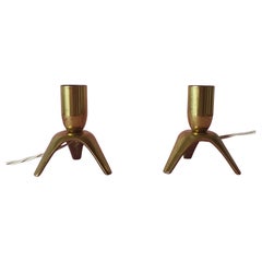Set Off Two Brass Italian Table Lamp 1950s