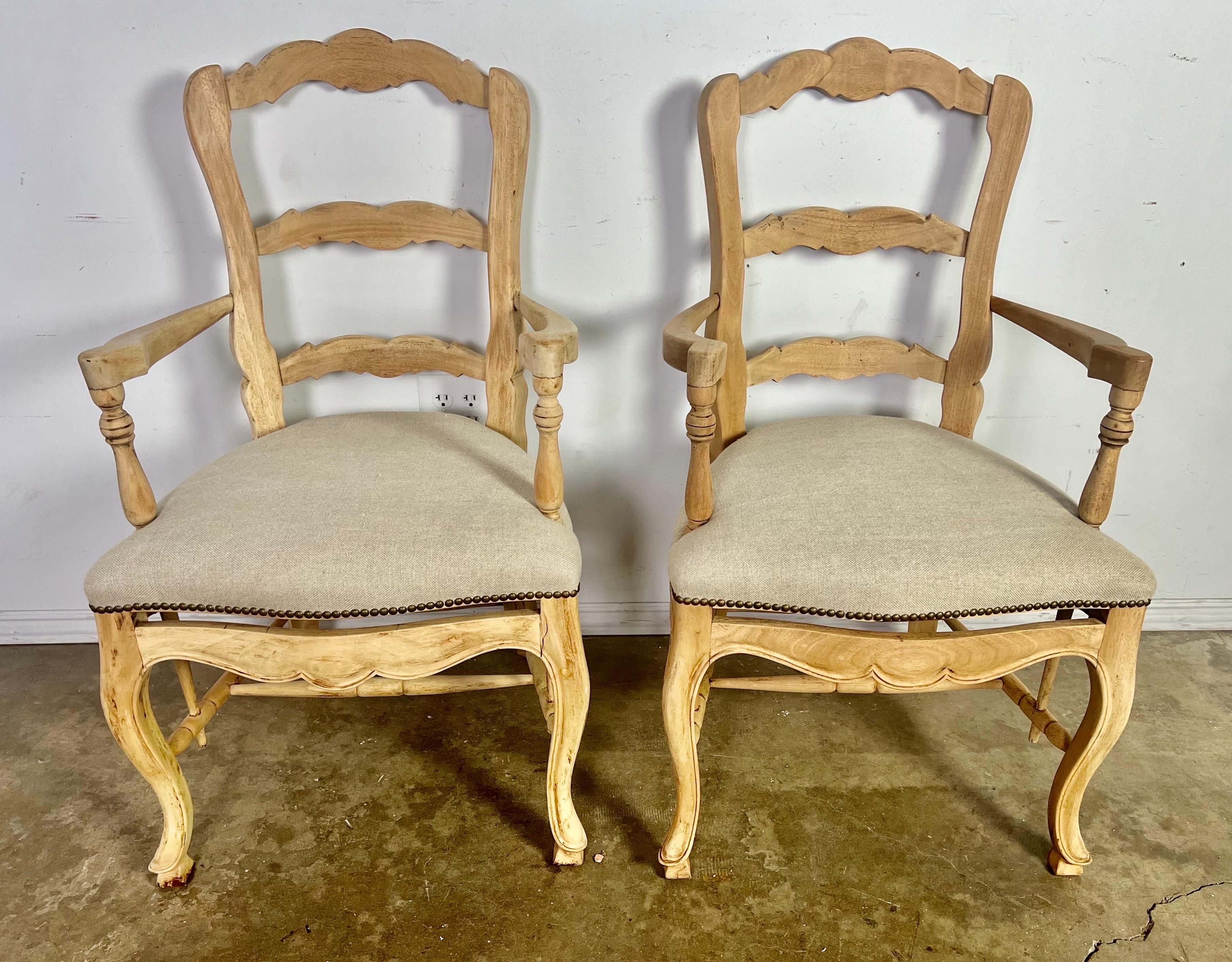 20th Century Set ofTen French Ladder Back Dining Chairs c.1930