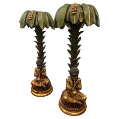 Set. of Palm Tree Form Sculpture Garnitures