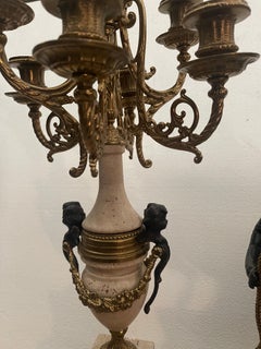 Spettacolare Set orologio in bronzo con montatura in marmol