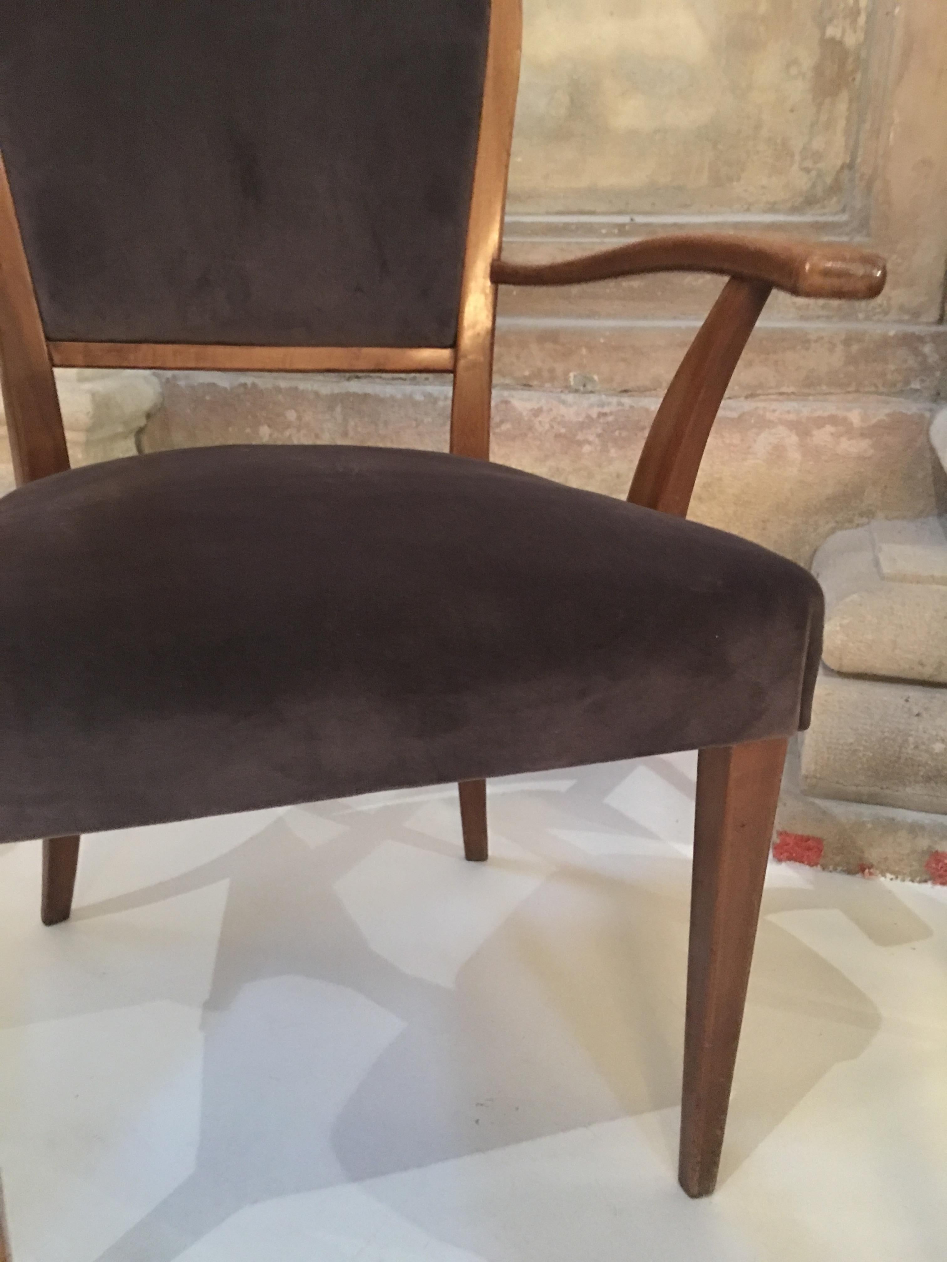 Set of 8 Dining Chairs Attributed to Paolo Buffa 1