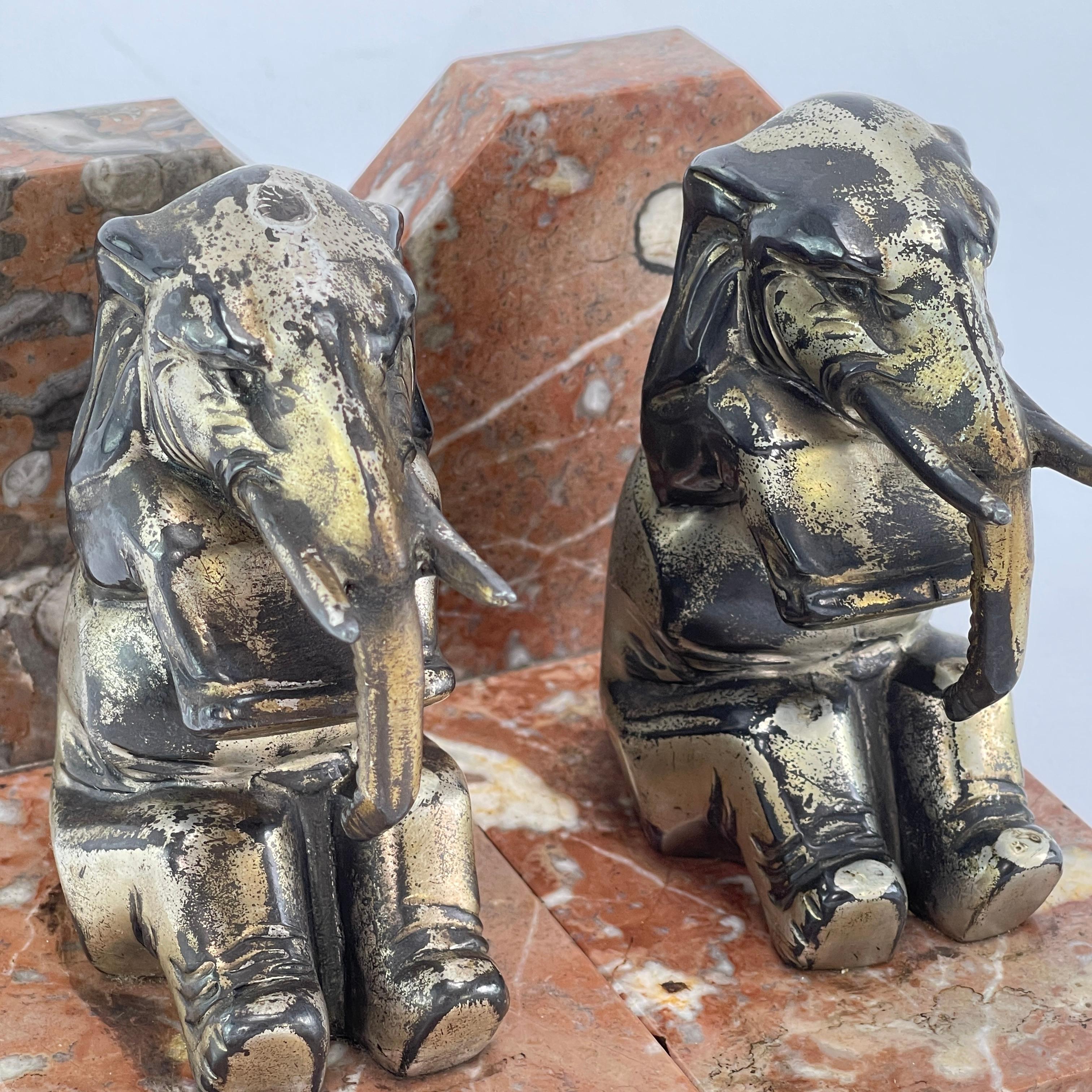 Mid-20th Century Set out of 2  Art Deco Bookends with Elephants, 1930s For Sale