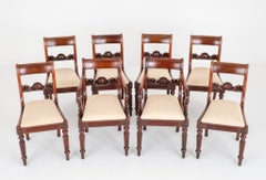 Set Period Regency Dining Chairs Mahogany Antique