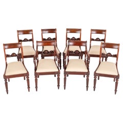 Set Regency Dining Chairs Mahogany Antique