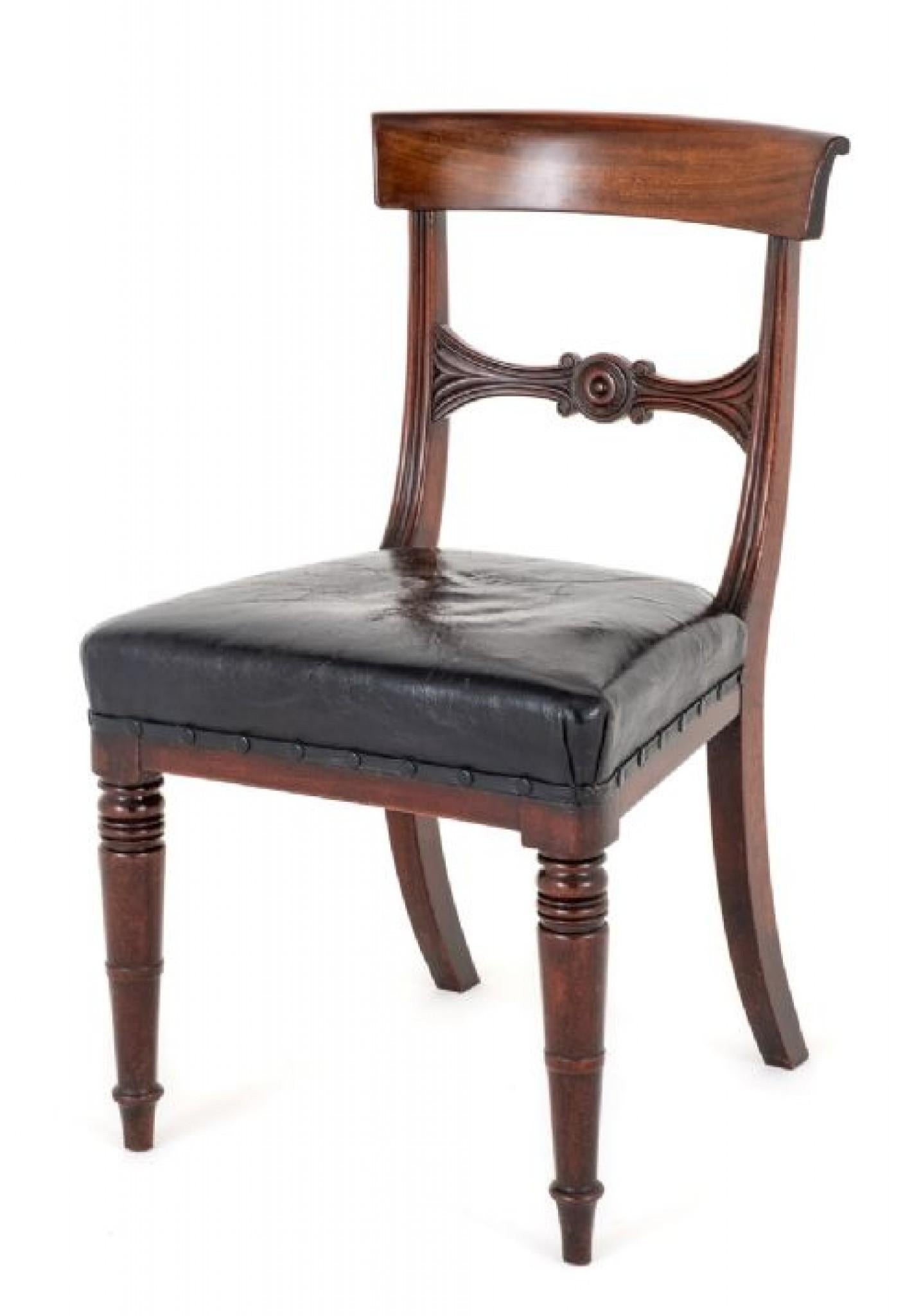Set Period Regency Dining Chairs Mahogany For Sale 2