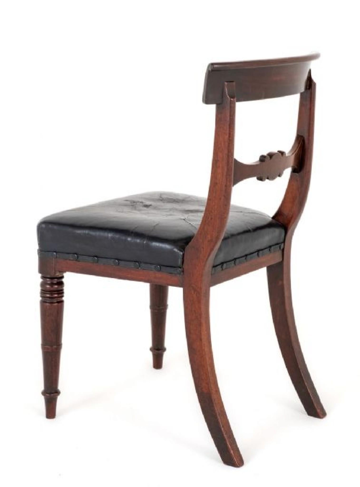 Set Period Regency Dining Chairs Mahogany For Sale 3