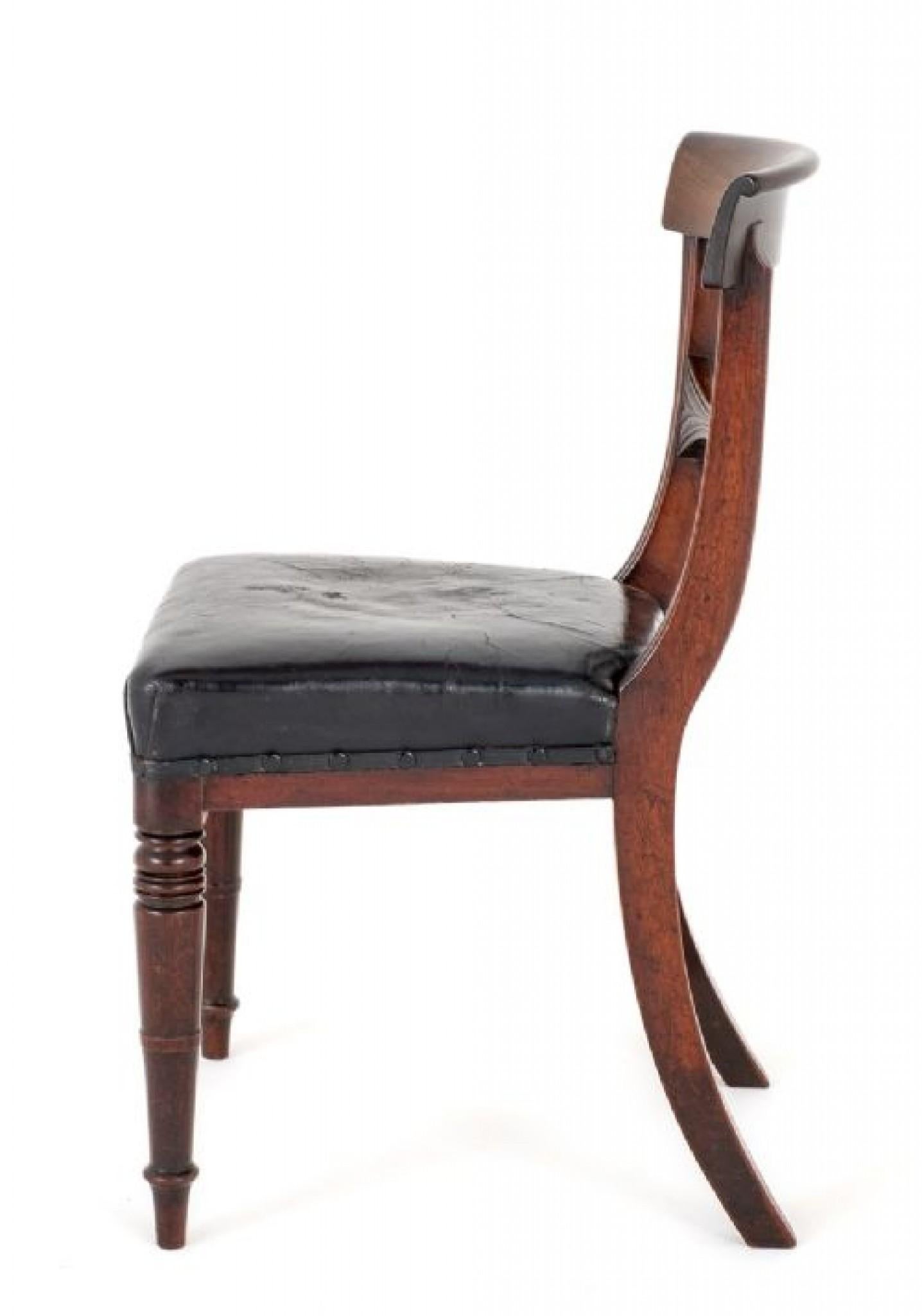 Set Period Regency Dining Chairs Mahogany For Sale 5