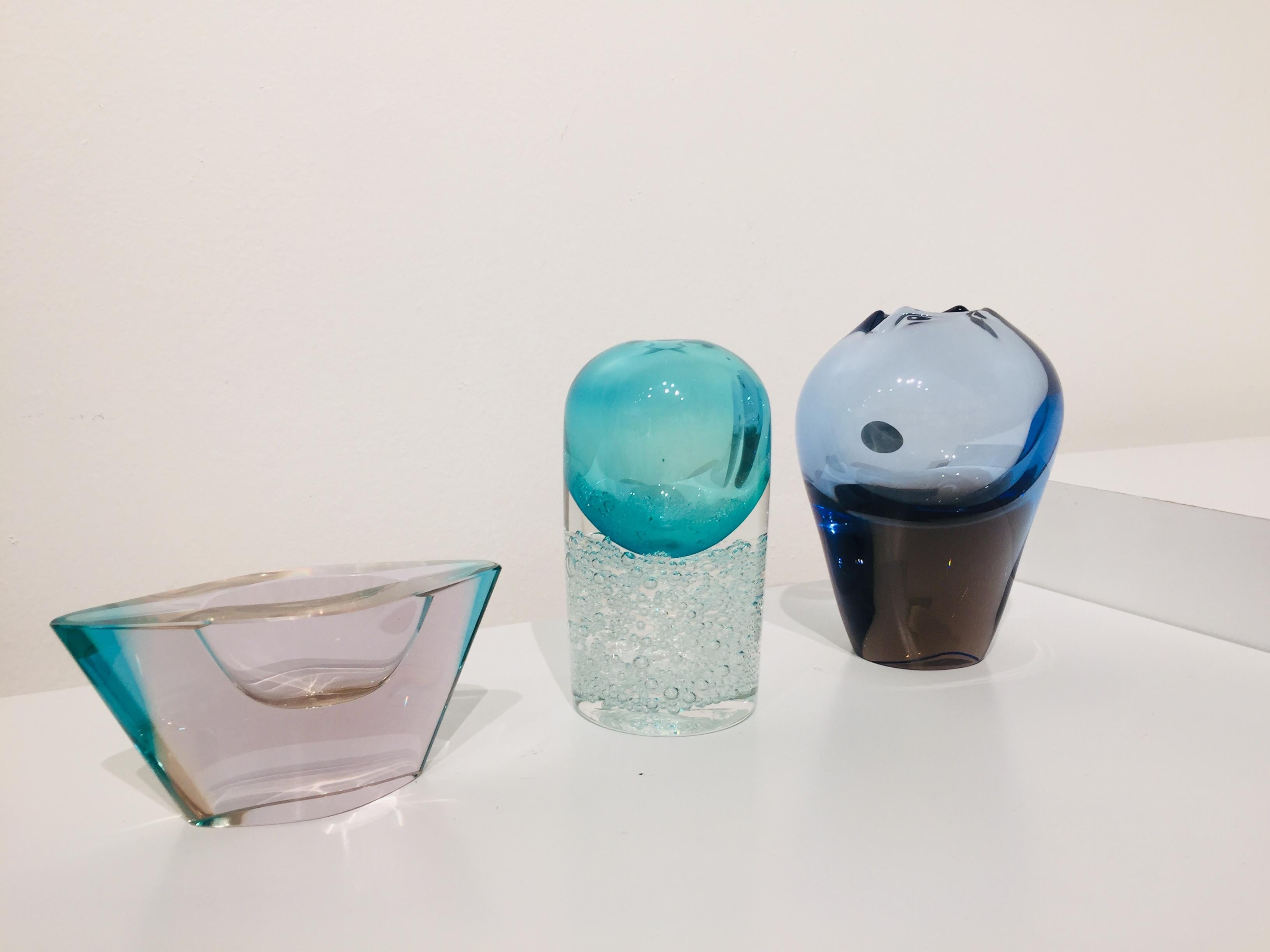 Set Pequeños Jarrones de Cristal y Cenicero en venta 6
