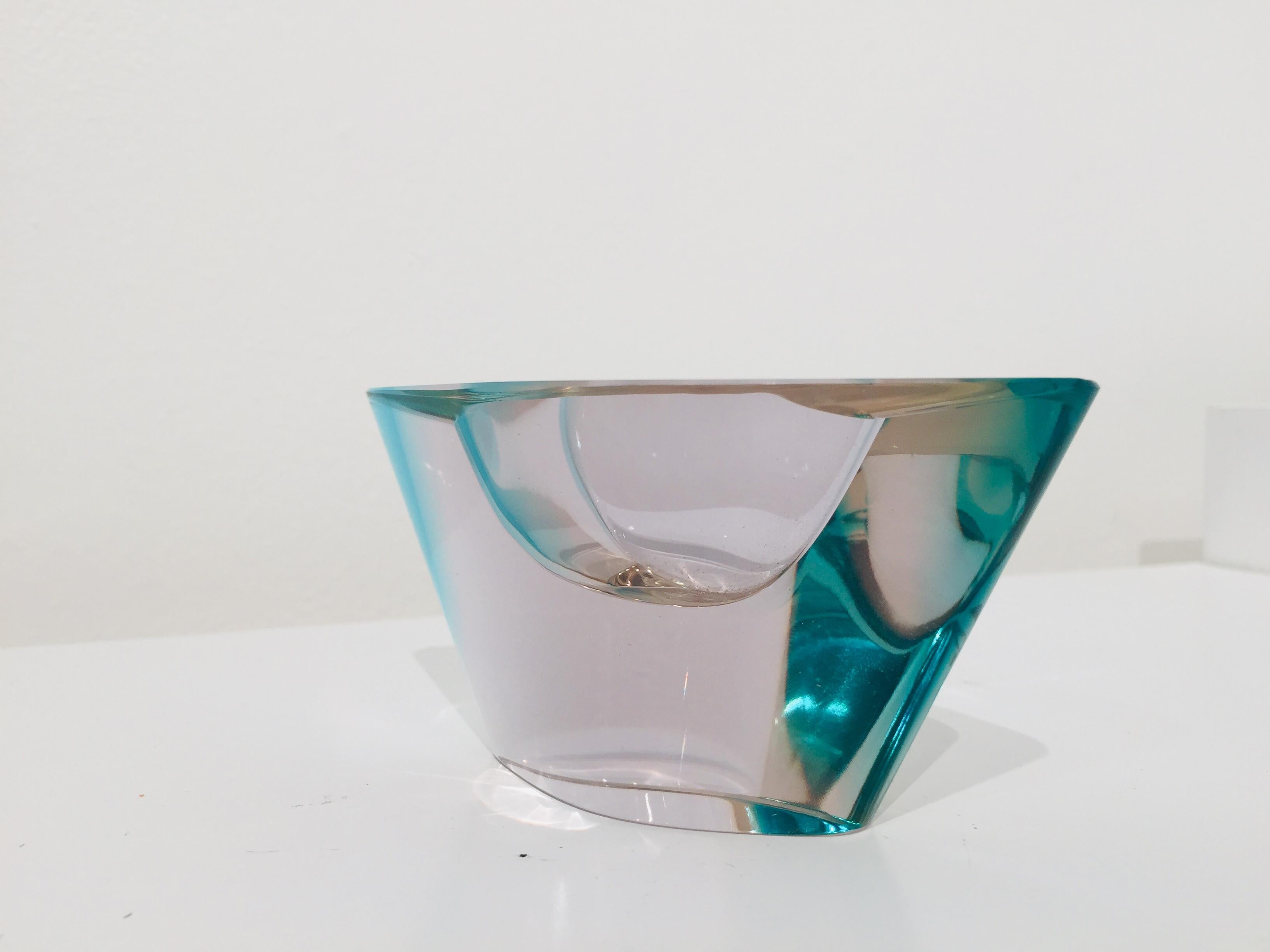 20th Century Set Petite Glass Vases and Ashtray For Sale