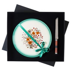Juego de plato y cuchillo para panettone - Elegancia Art Déco para la mesa