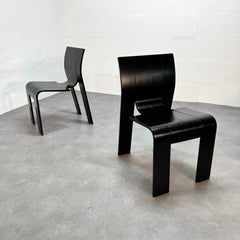 Set plywood 'Strip' chairs by Gijs Bakker for Castelijn, Netherlands, 1970s