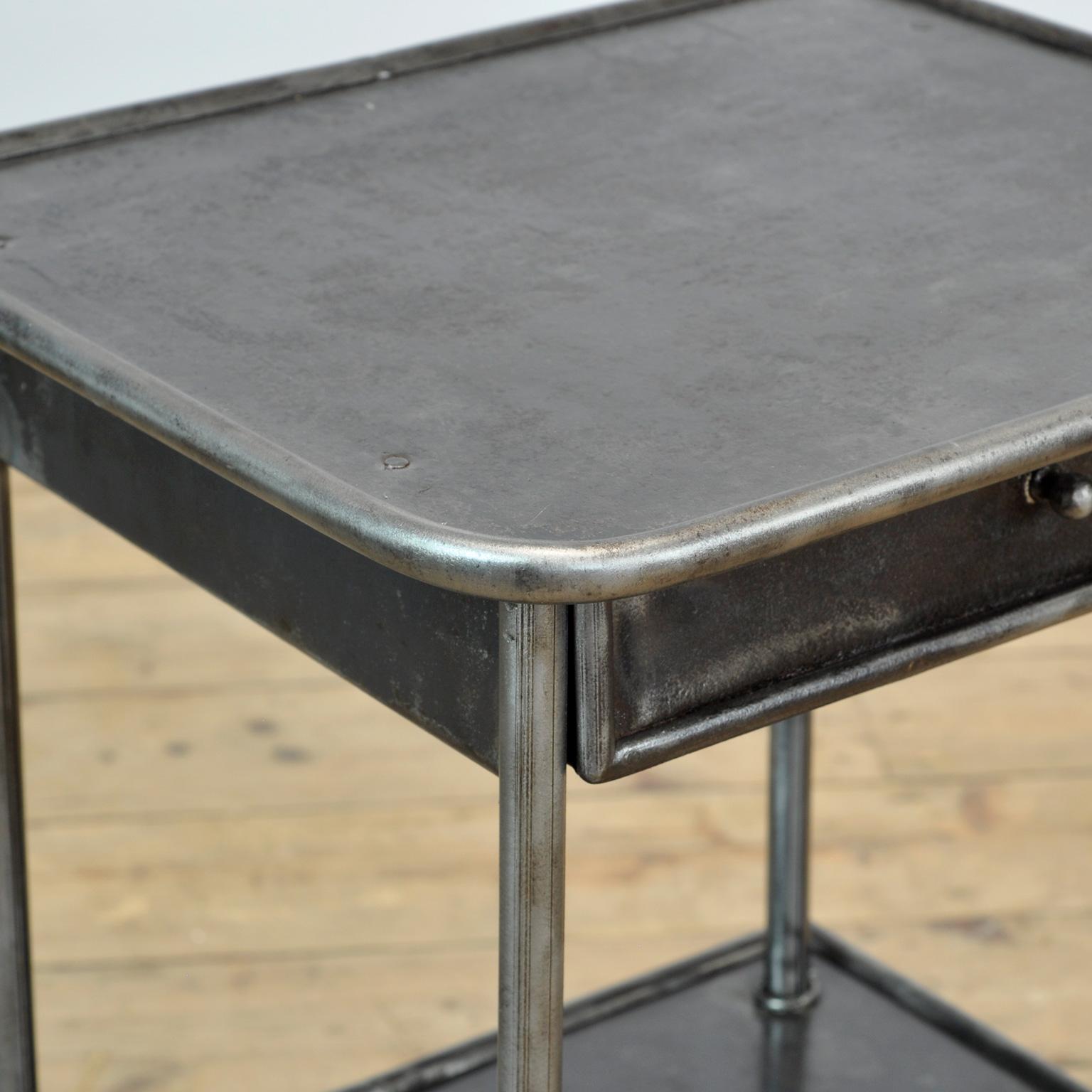 Set Polished Iron Nightstand, 1920's In Good Condition In Amsterdam, Noord Holland