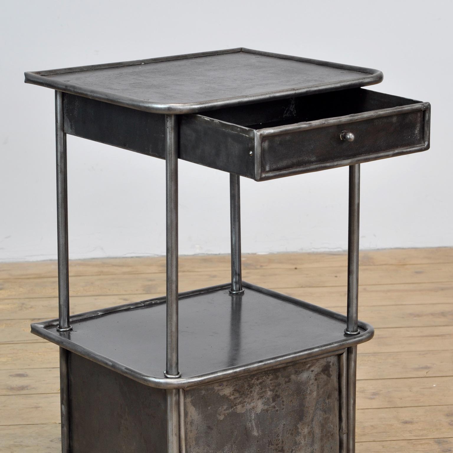 Early 20th Century Set Polished Iron Nightstand, 1920's