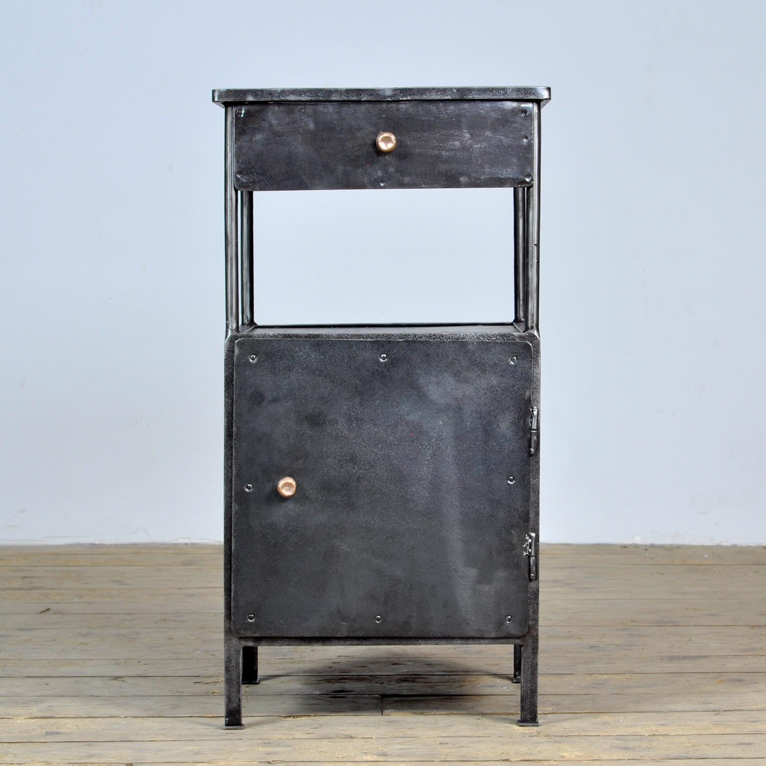Early 20th Century Set Polished Iron Nightstand, 1920's
