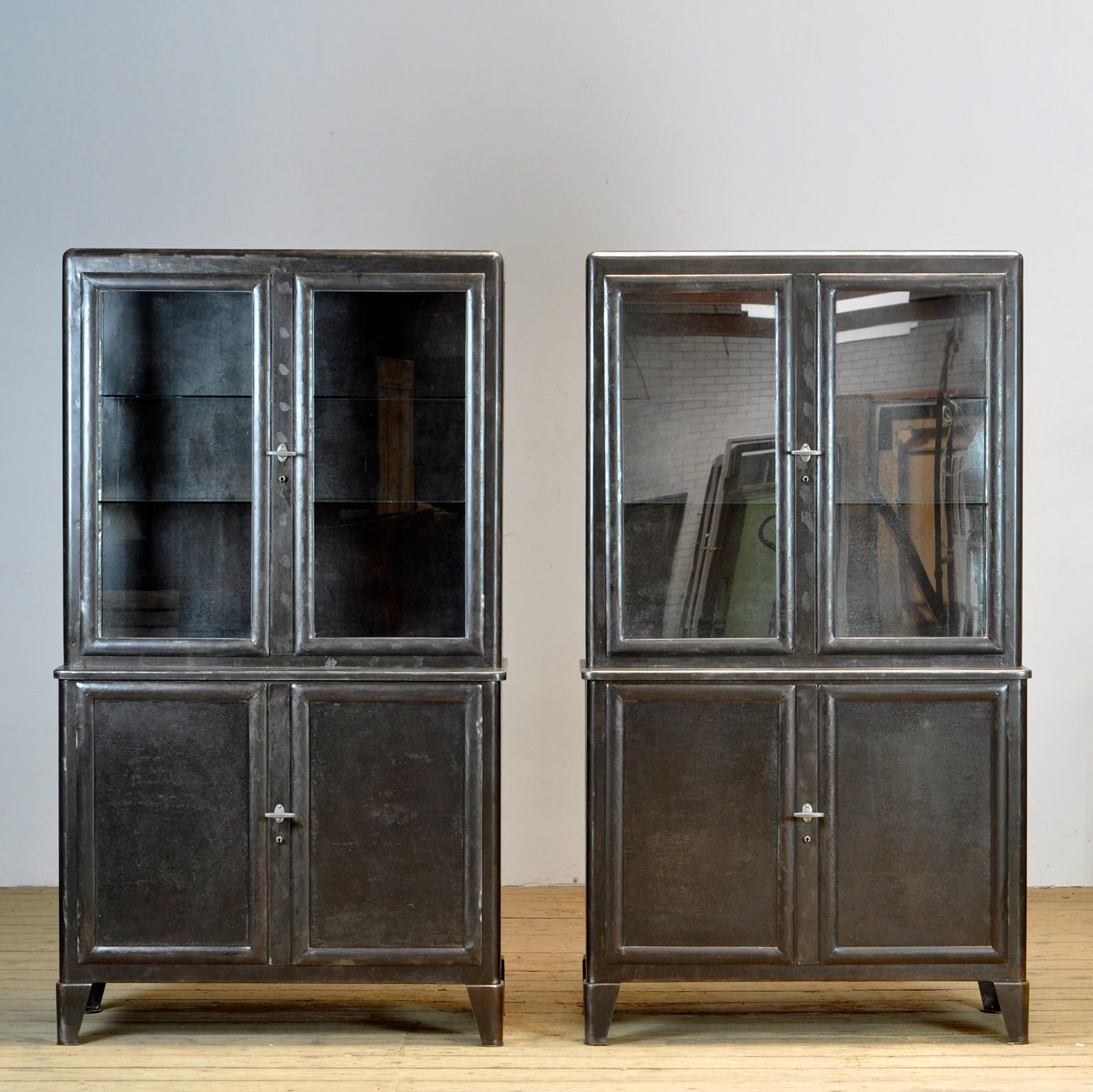 Set Polished Medical Cabinets, 1930’s For Sale 9