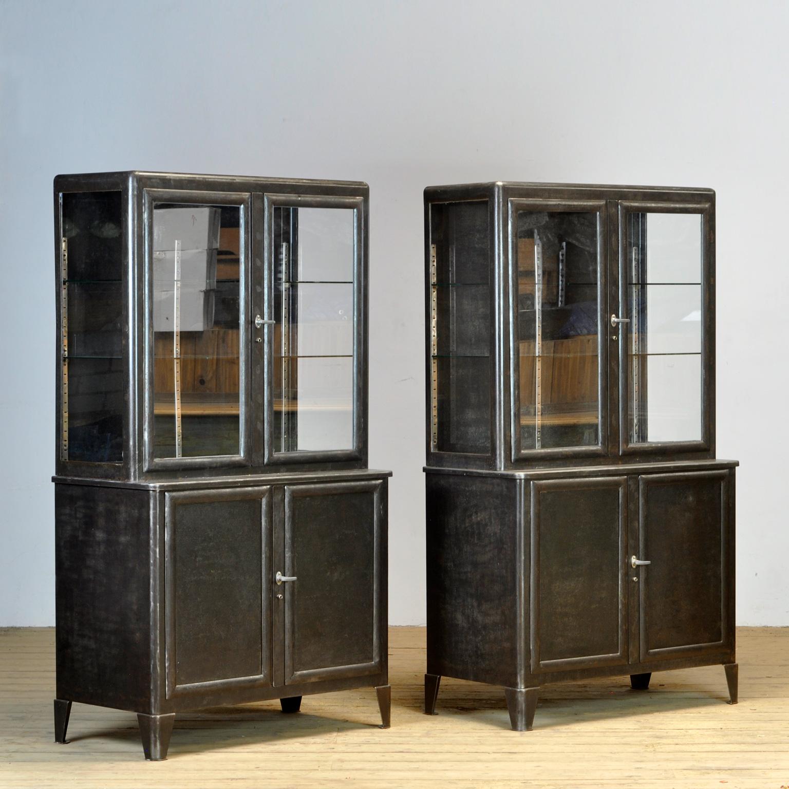 Set Polished Medical Cabinets, 1930’s For Sale 10