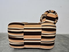 Set of striped chenille armchairs, Italy 1970