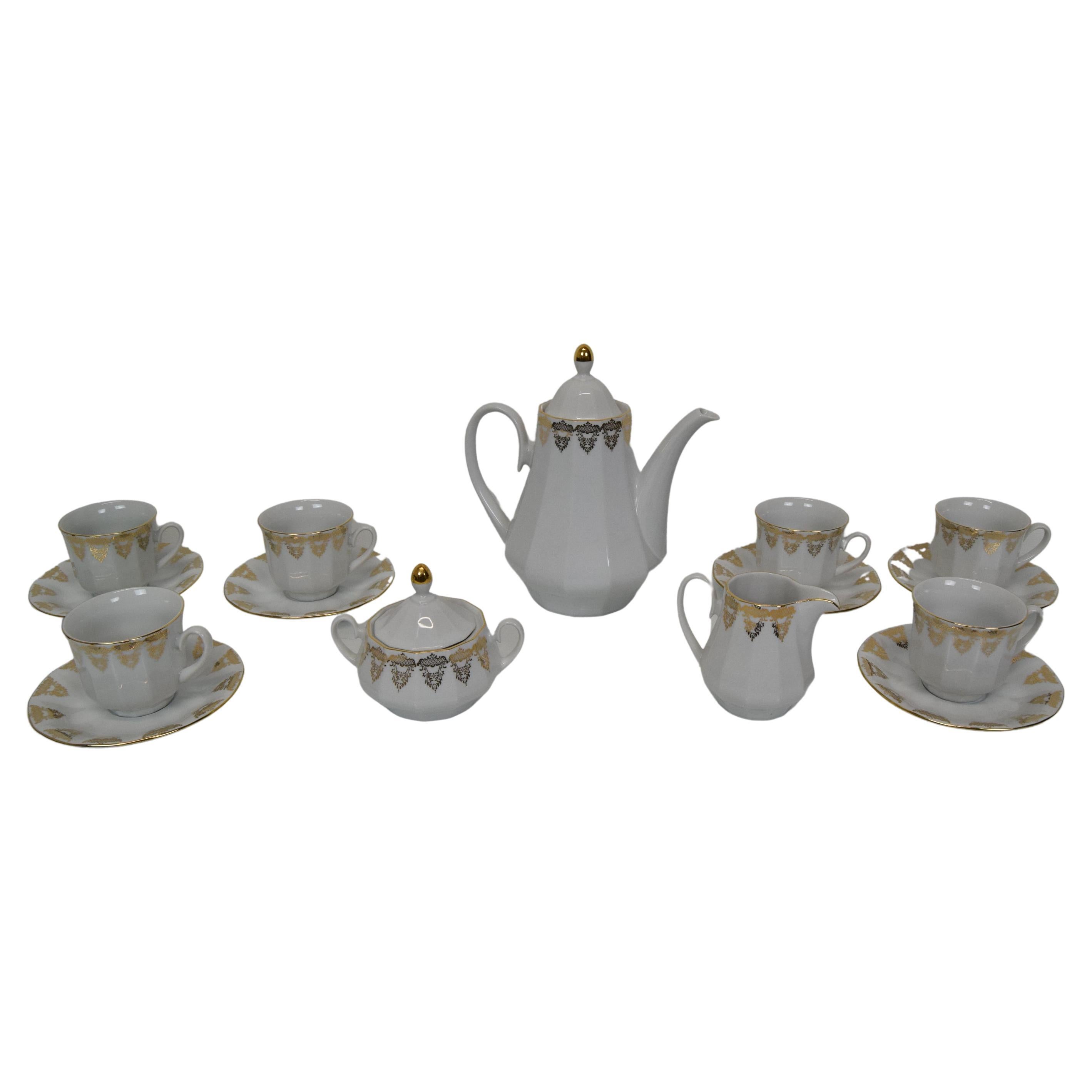 Set Porcelain for Tea or Coffee, Carlsbad Porcealin by Company Epiag D.F For Sale