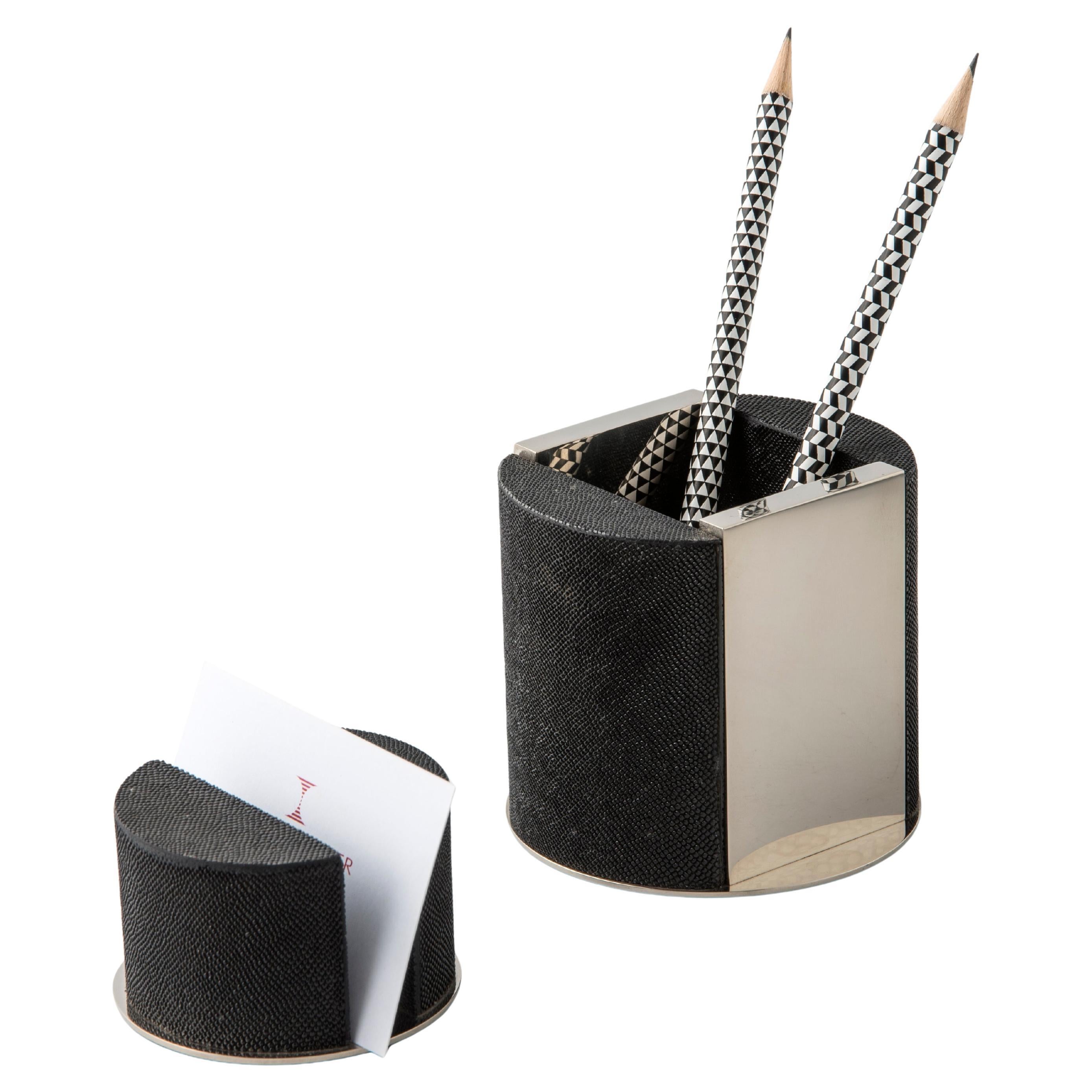 Ensemble de bureau noir Galucharme - Élégance et raffinement artisanaux