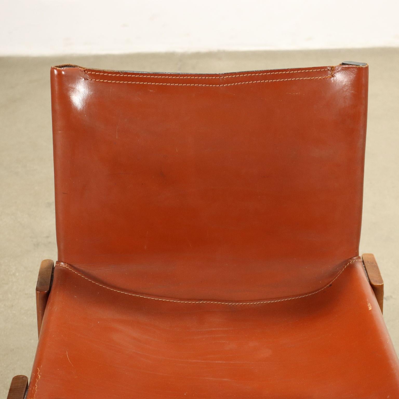 Satz  vier 'Monk'-Stühle Afra und Tobia Scarpa für Molteni 1970er Jahre (Moderne der Mitte des Jahrhunderts)