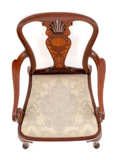 Set Queen Anne Desk Chairs Mahogany