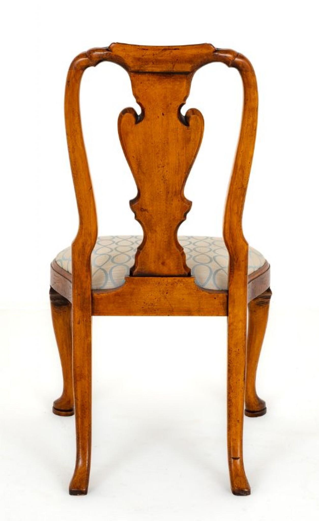 Set Queen Anne Dining Chairs Elm Wood In Good Condition For Sale In Potters Bar, GB