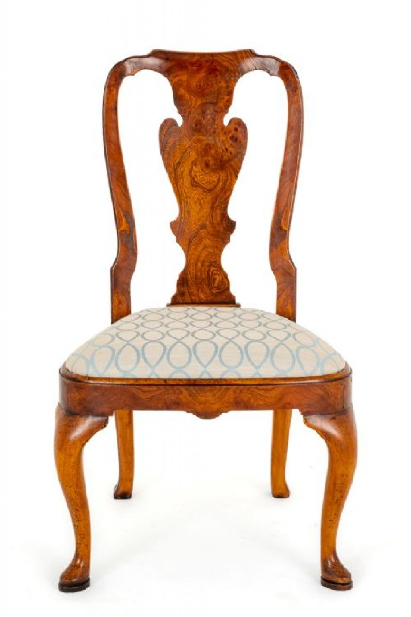 Set Queen Anne Dining Chairs Elm Wood For Sale 2