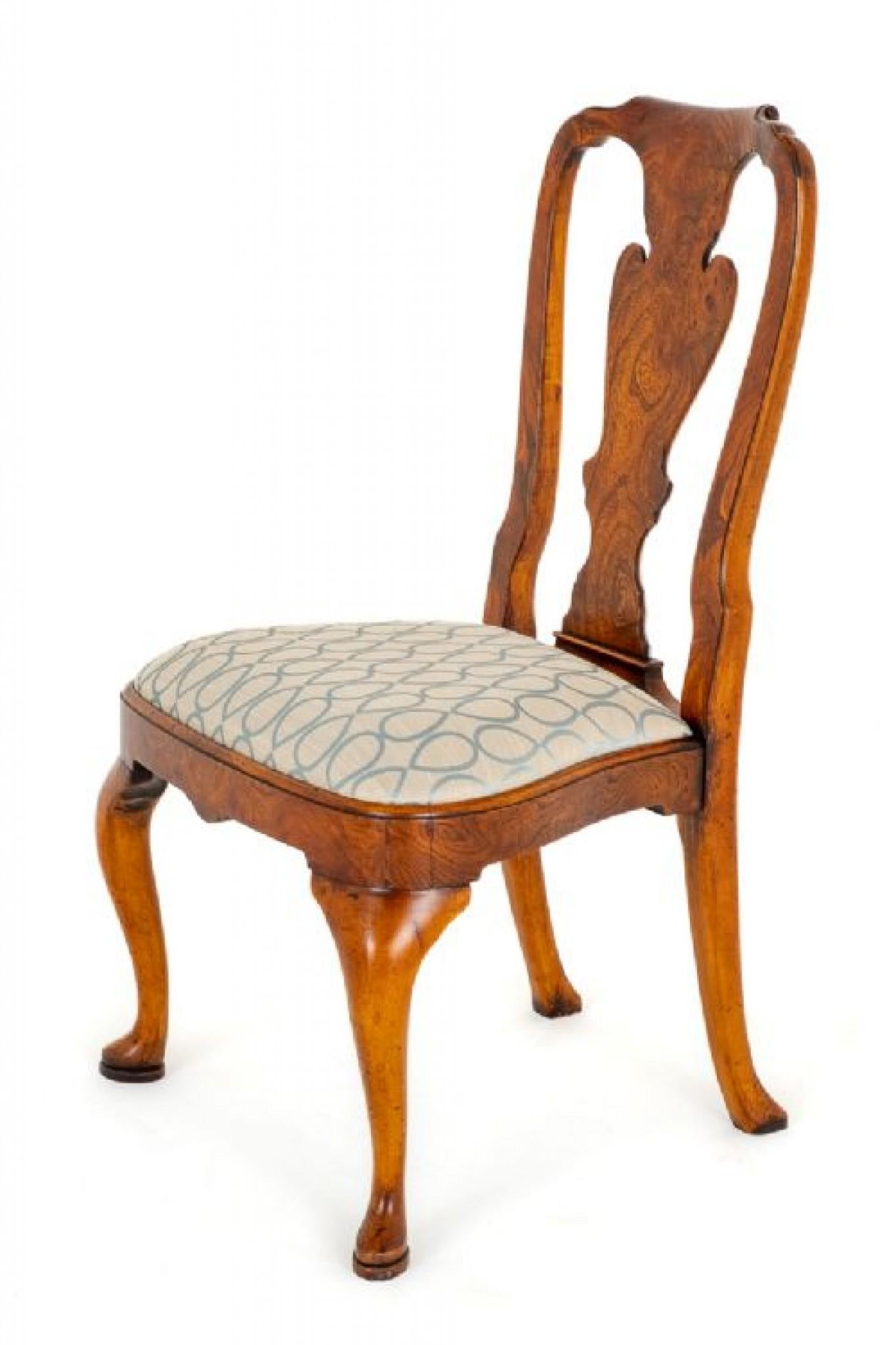 Set Queen Anne Dining Chairs Elm Wood For Sale 4
