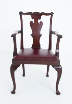 Set Queen Anne Dining Chairs Mahogany Revival