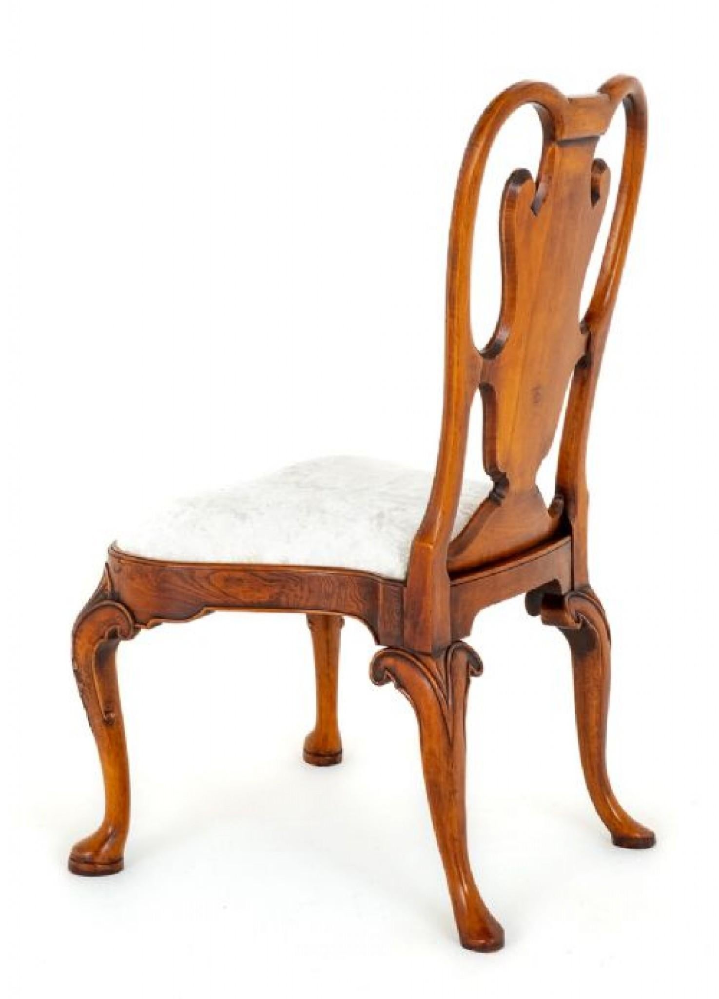 Set Queen Anne Dining Chairs Walnut Furniture For Sale 4