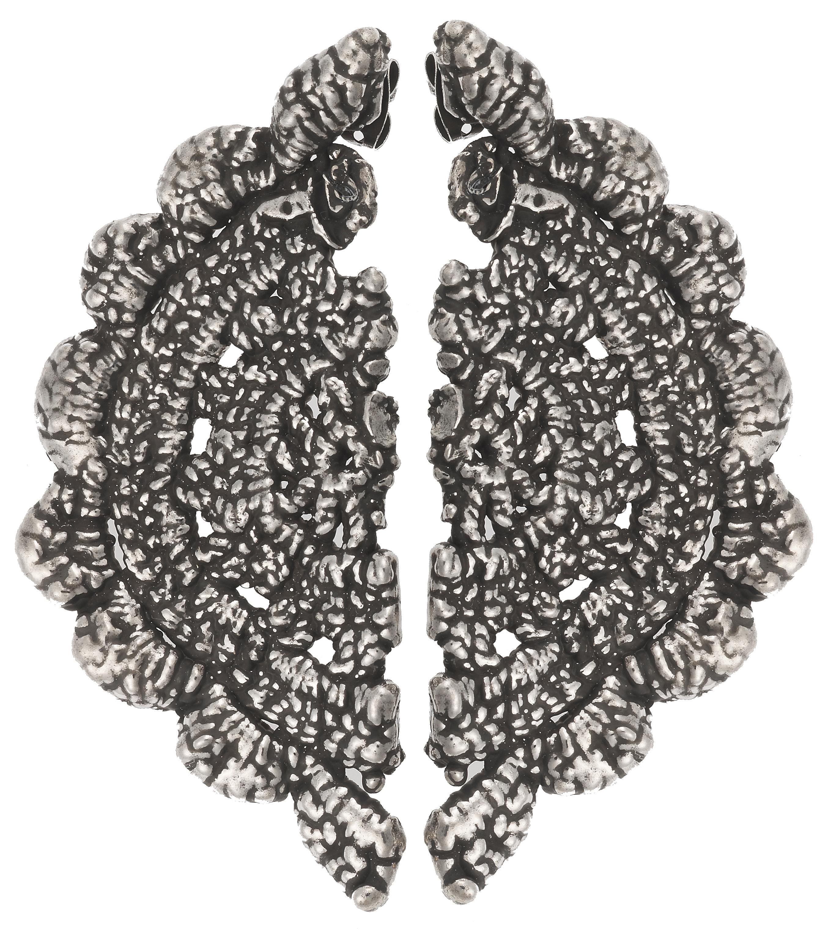 Set Randal Earrings in Lace Crochet, Gold Plated For Sale 4