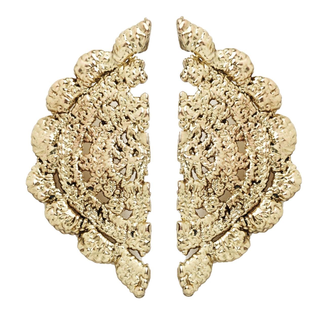 Set Randal Earrings in Lace Crochet, Gold Plated For Sale