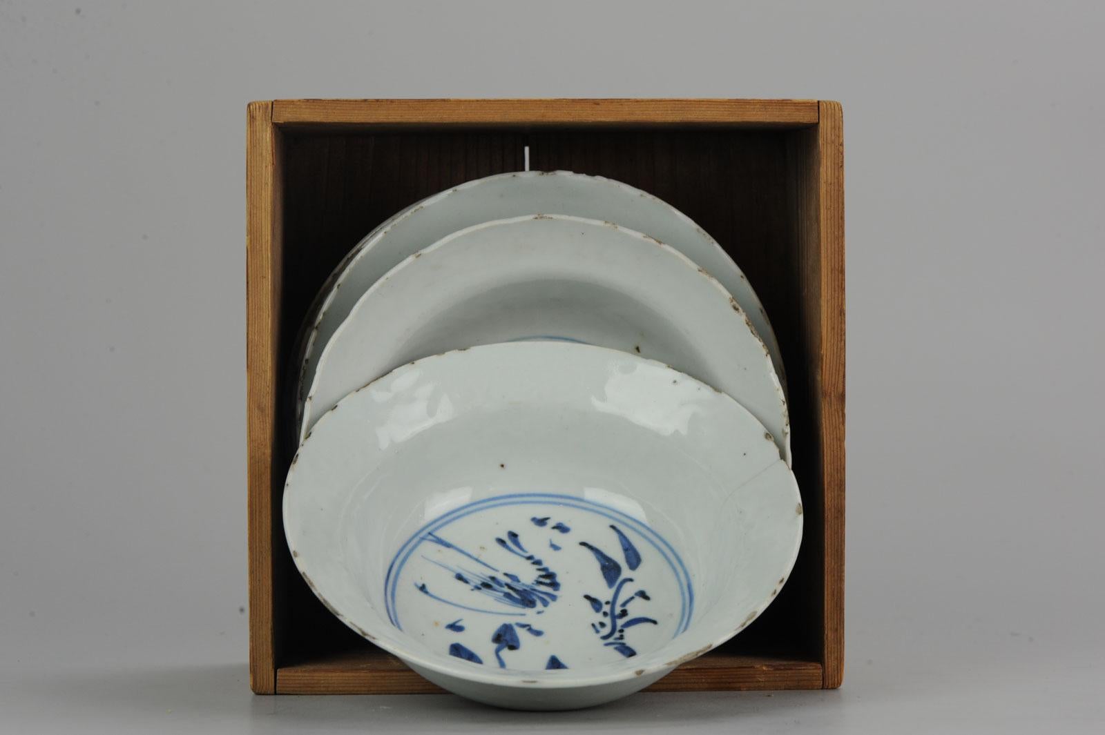 Set of Rare Antique Chinese Porcelain Ming/Transitional Klapmuts SHRIMp 9
