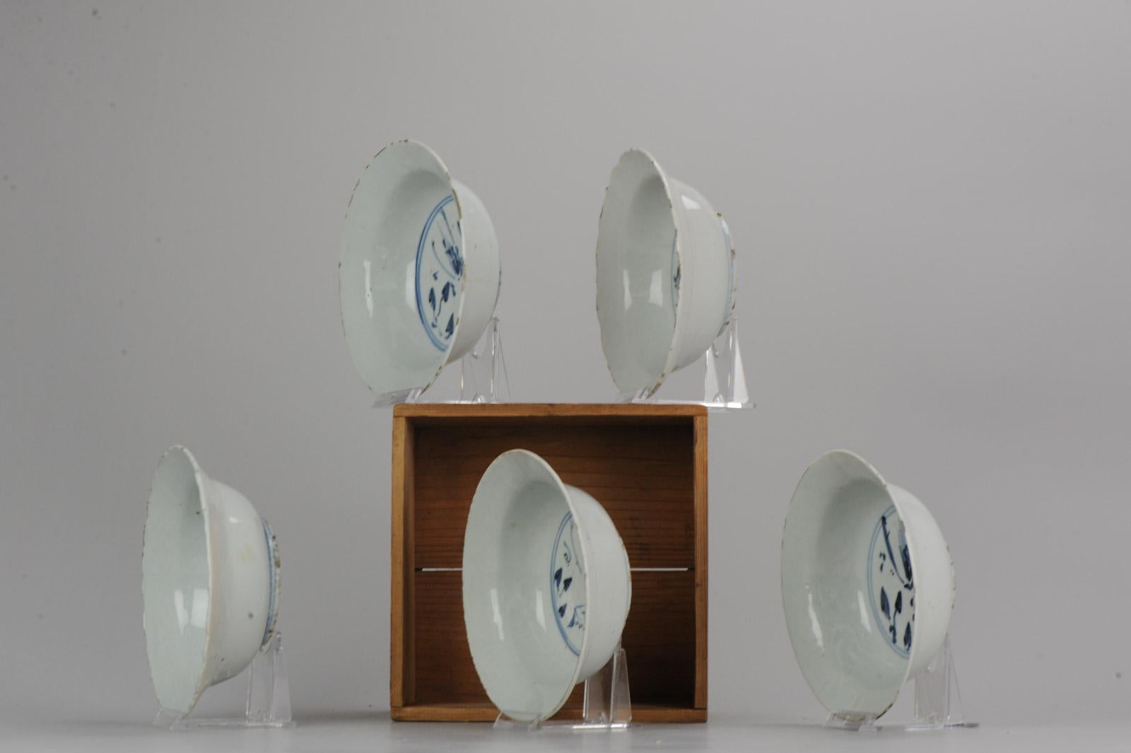 Set of Rare Antique Chinese Porcelain Ming/Transitional Klapmuts SHRIMp In Good Condition In Amsterdam, Noord Holland