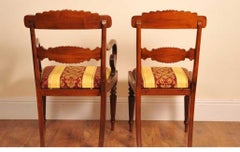 Set Regency Dining Chairs - 10 Walnut Inlay Chair English