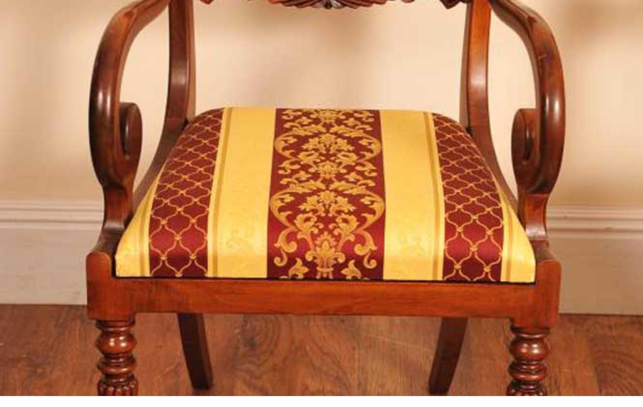 Set Regency-Esszimmerstühle - 10 Stühle mit Intarsien aus Nussbaumholz, englisch (Walnuss) im Angebot