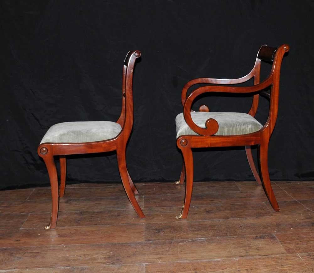 Set Regency Dining Chairs, 6 English Rope Back In Good Condition For Sale In Potters Bar, GB