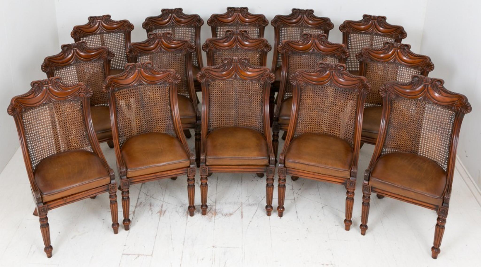 Set Regency Dining Chairs Cane Backs For Sale 5