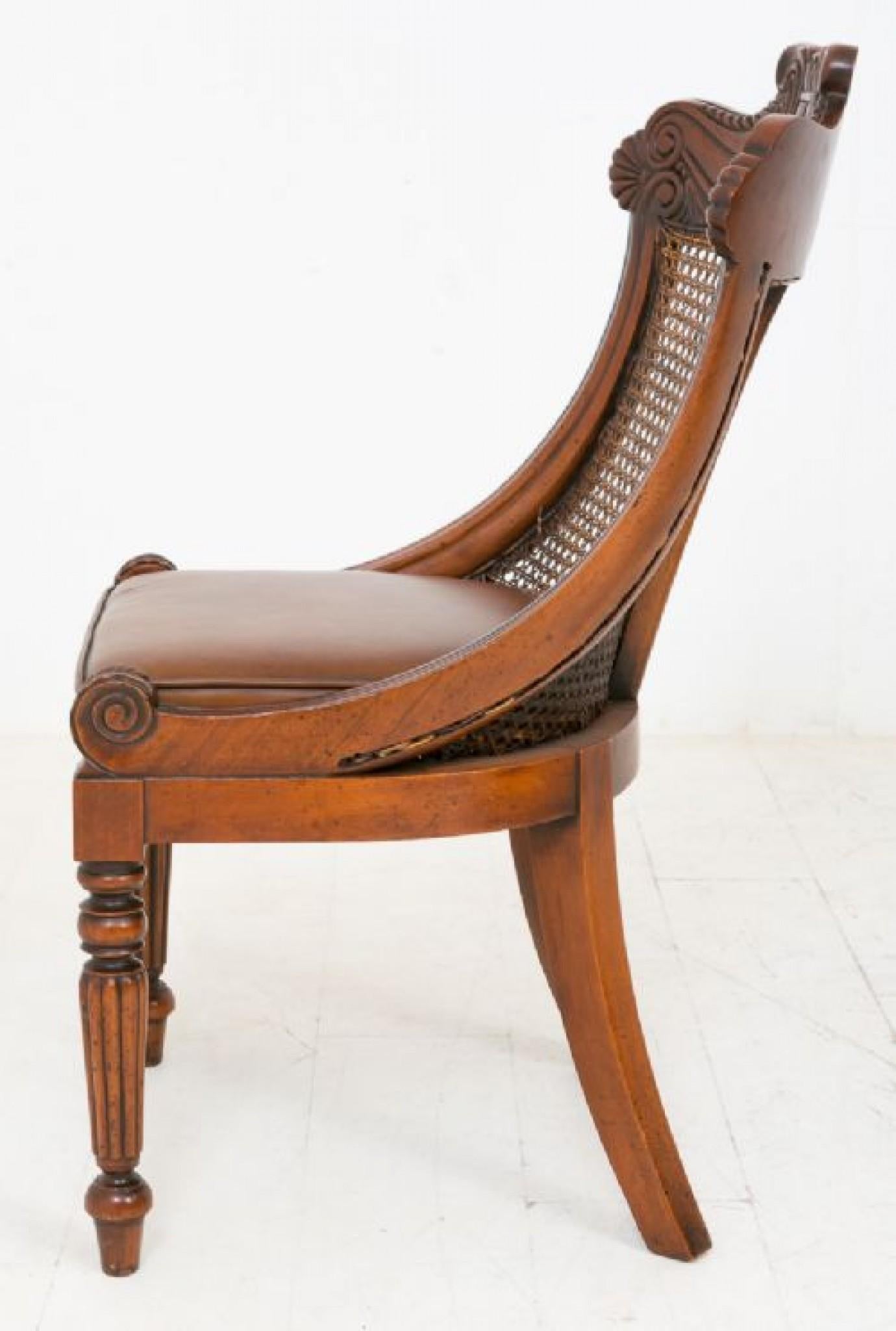 Set Regency Dining Chairs Cane Backs For Sale 3