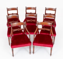 Set Regency Dining Chairs Mahogany Antique