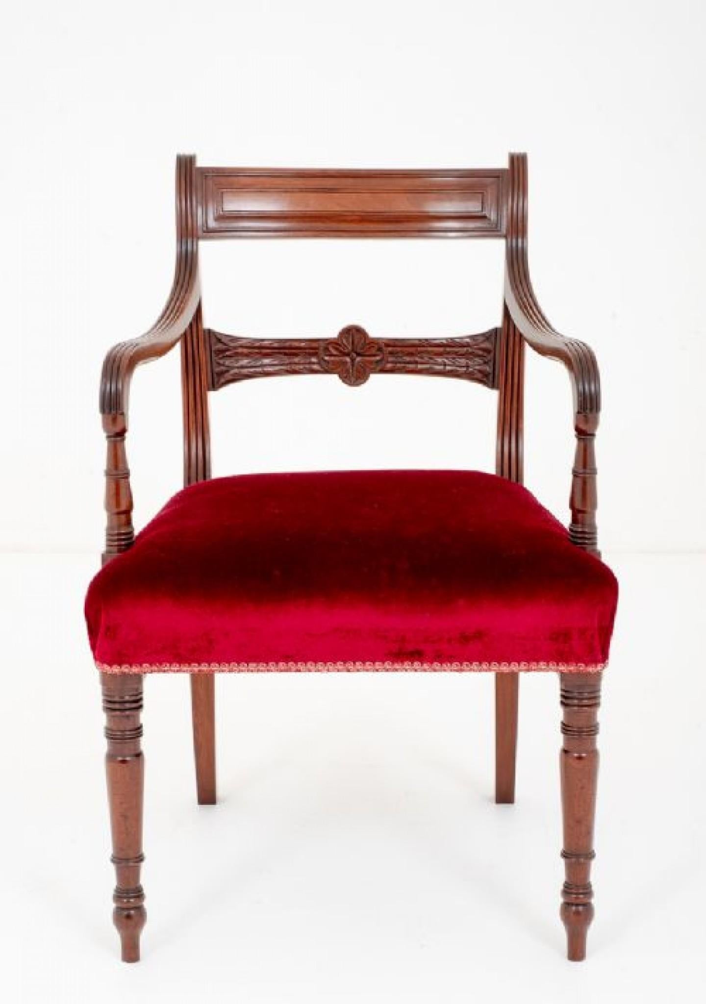 Acajou Set Regency Dining Chairs Mahogany Antique en vente